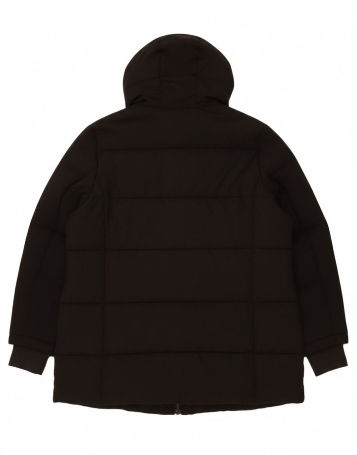 MICHAEL KORS Womens Hooded Padded Jacket UK 18 XL Black Polyester