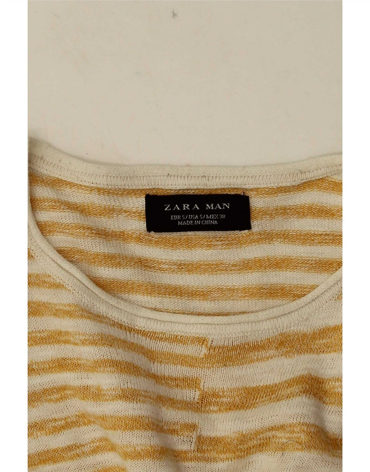 Zara Hombre Camiseta Top Small Rayas Amarillas