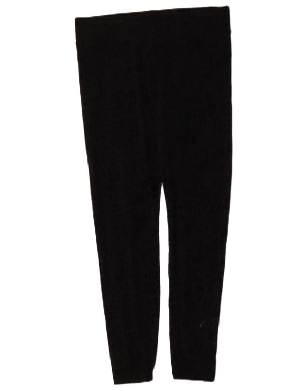 Marks & Spencer Womens Leggings UK 10 Small Black Animal Print Cotton
