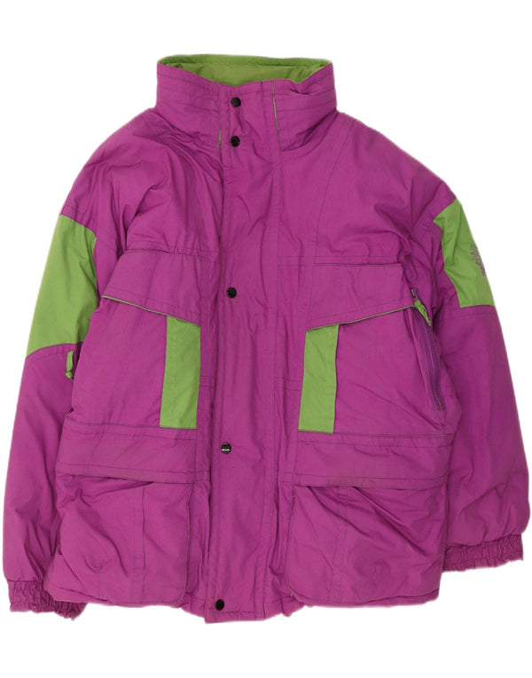 Brugi Chaqueta de esquí con capucha para hombre UK 40 Large Púrpura Colorblock Poliéster