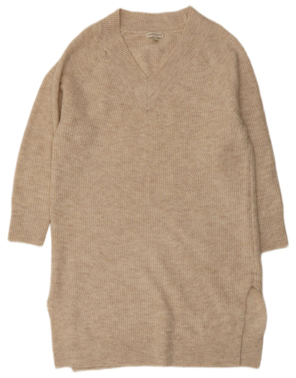 MONSOON Womens Loose Fit Jumper Dress UK 14 Medium Beige Acrylic