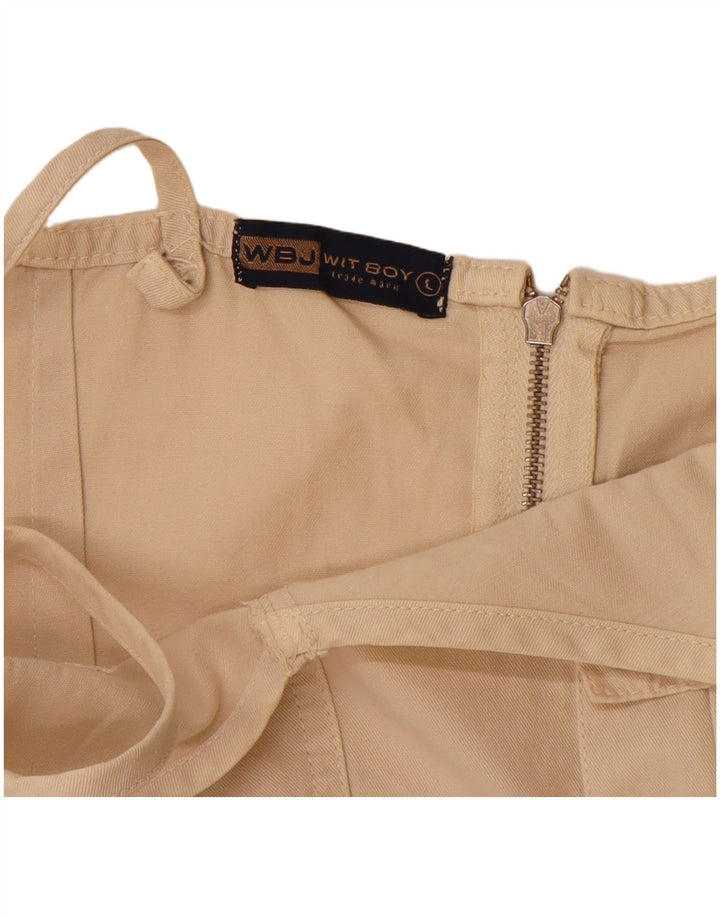 WIT BOY Vestido lencero para mujer UK 44 Grande Algodón beige