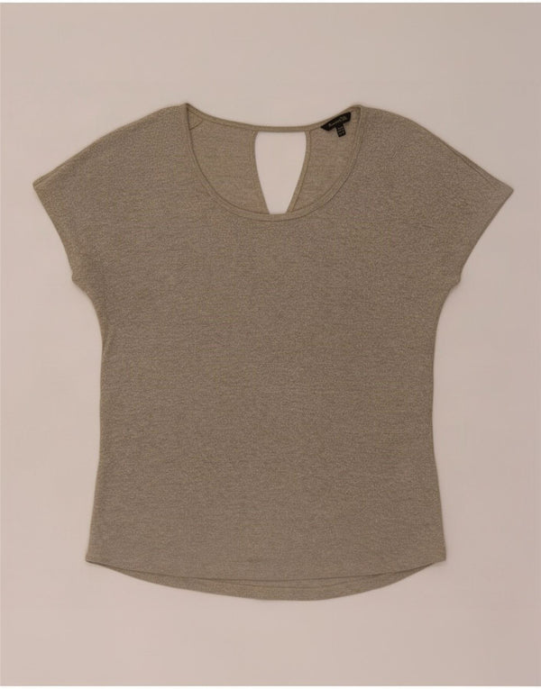 Massimo Dutti Camiseta extragrande para mujer UK 6 XS Beige Viscosa