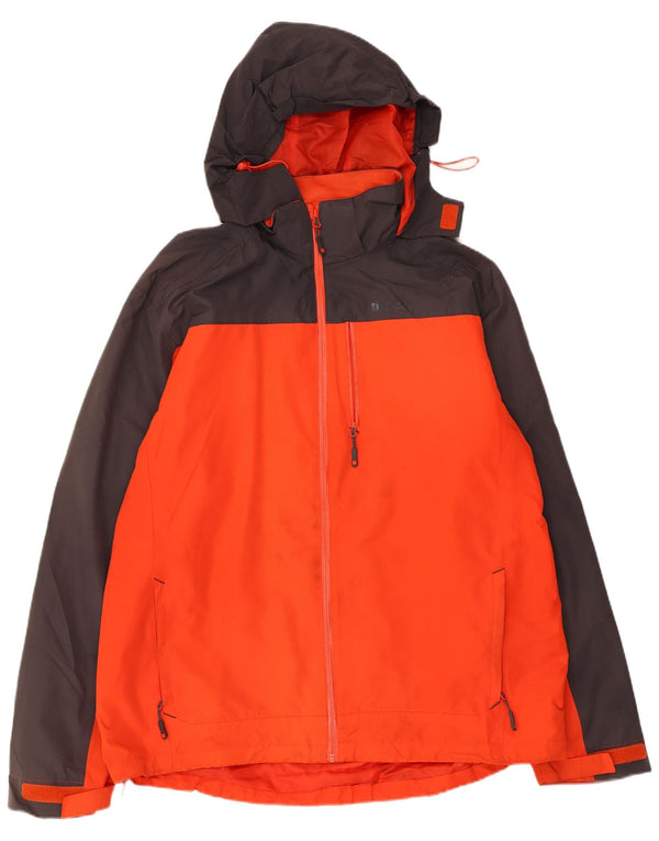 MOUNTAIN WAREHOUSE Chaqueta impermeable con capucha para hombre UK 42 XL Bloque de color naranja