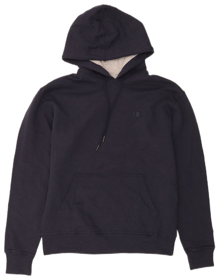 Champion Jersey con capucha de ajuste regular para hombre, jersey con capucha de algodón azul marino mediano