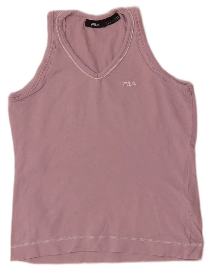 Fila Mujer Chaleco Top UK 12 Medio Rosa Algodón