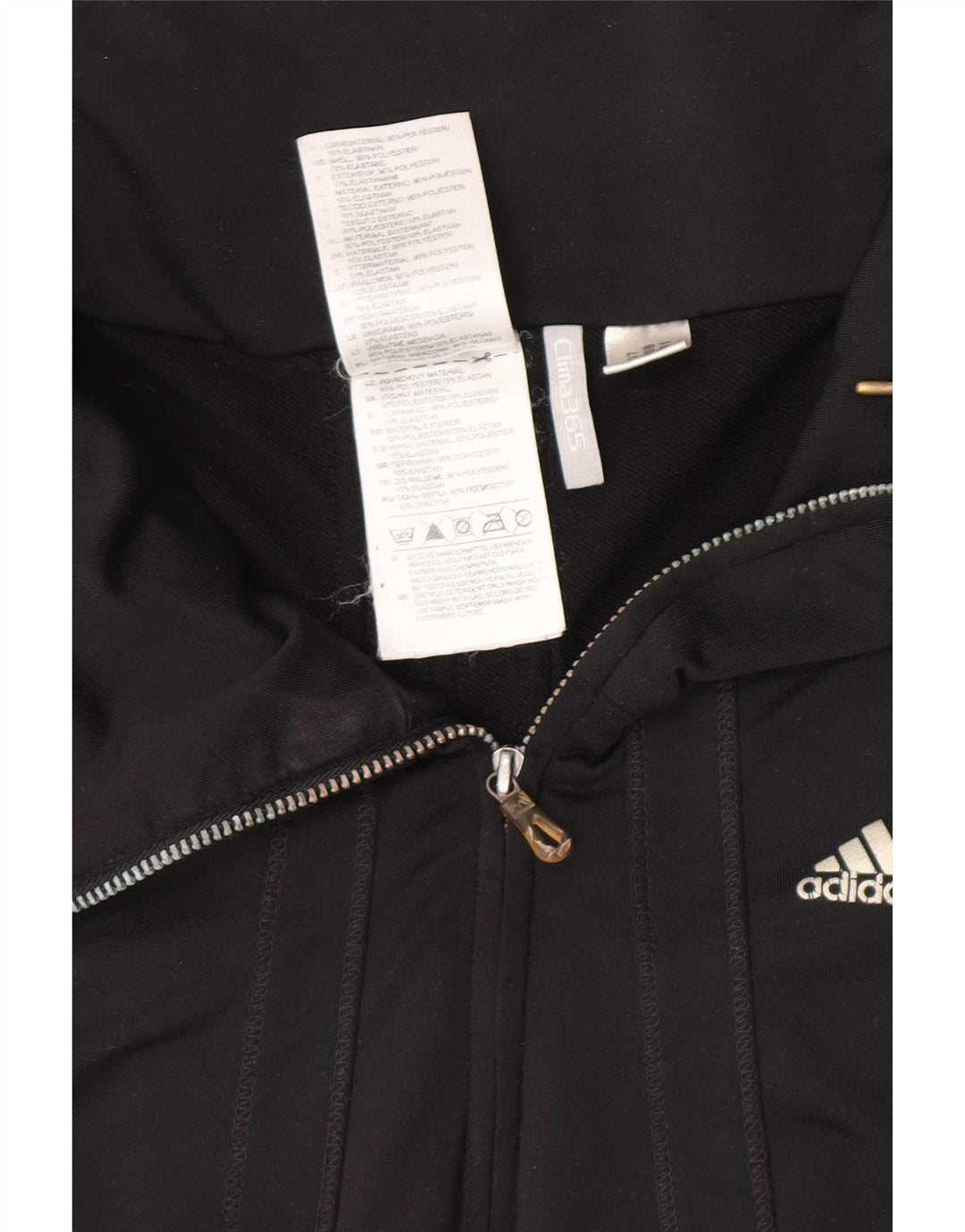 Adidas Mujer Clima 365 Chándal Top Chaqueta UK 14 Mediano Negro Poliéster