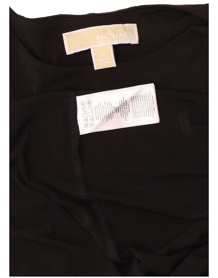 Michael Kors Vestido acampanado para mujer UK 10 Pequeño Poliéster negro