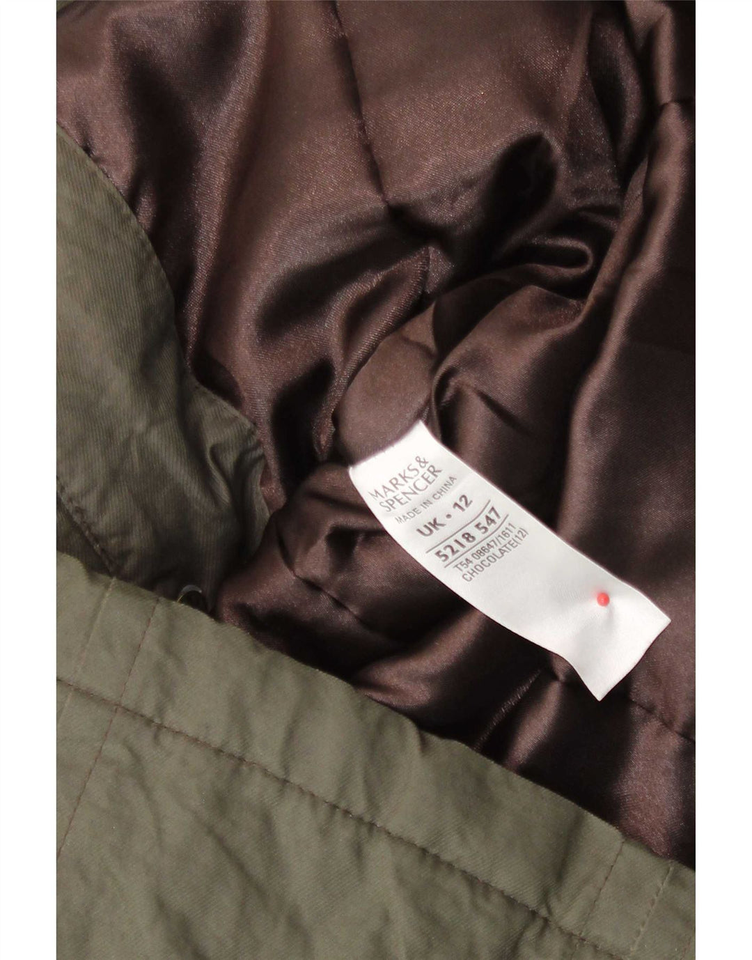 Marks & Spencer Chaqueta Parka con Capucha para Mujer UK 12 Medium Khaki Cotton