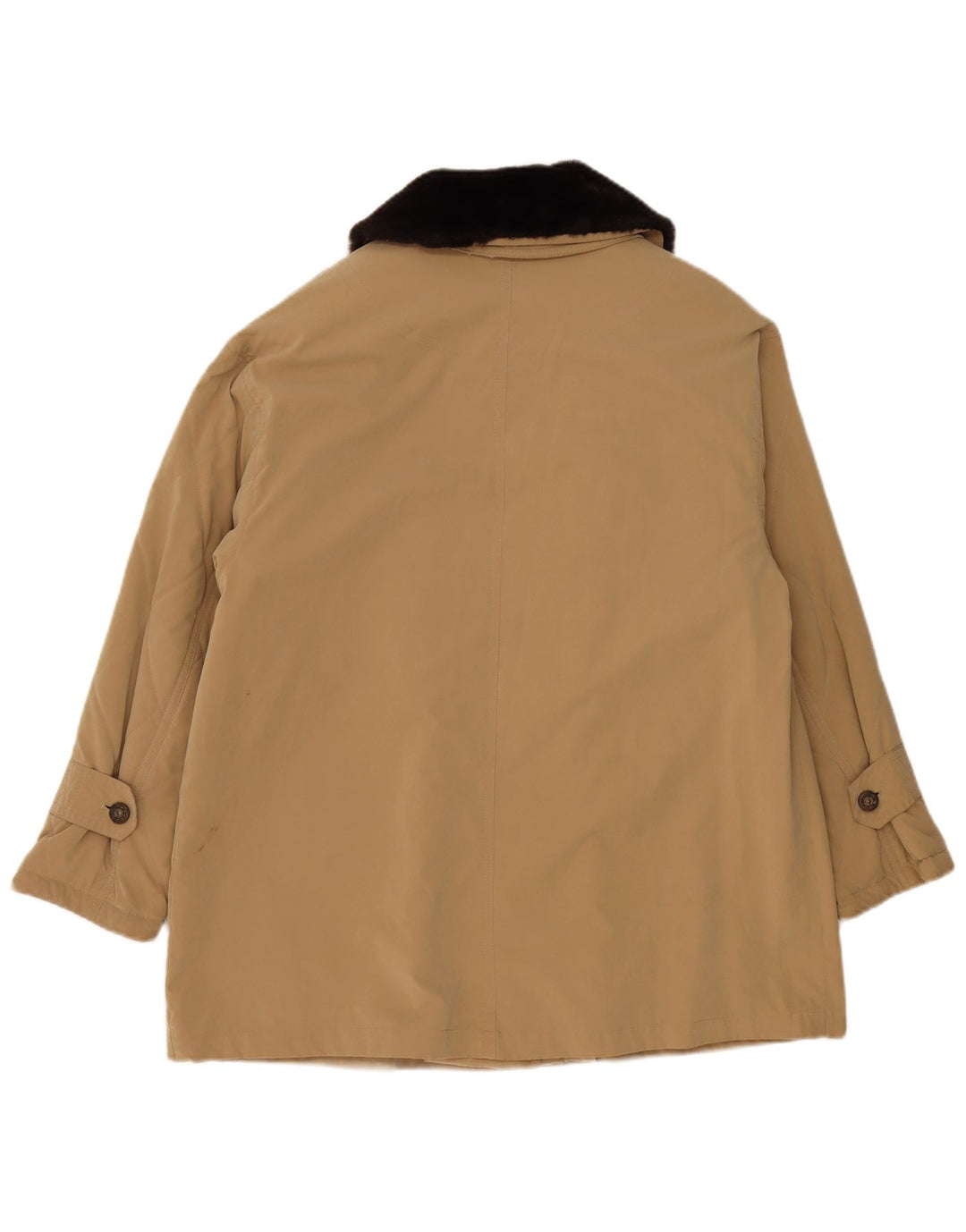 Vintage mujer chaqueta utilitaria de gran tamaño uk 18 XL poliéster beige