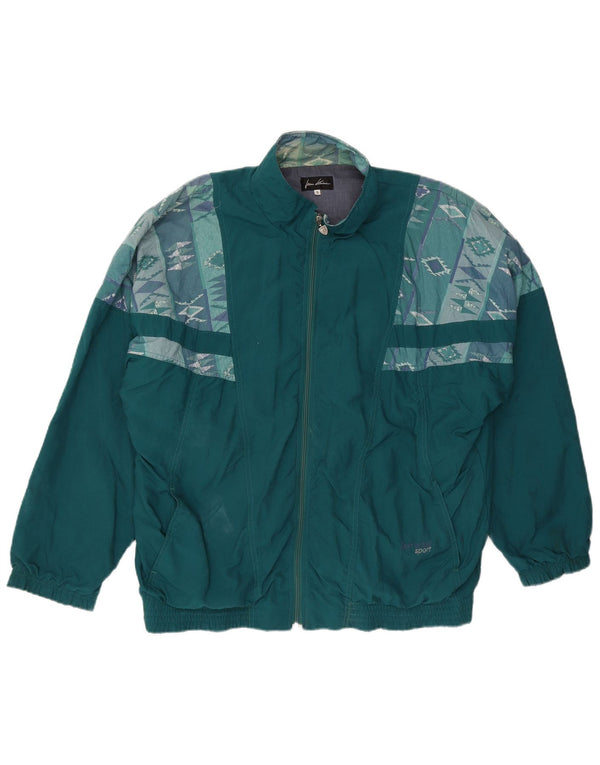 Jean Leduc Chaqueta de chándal para hombre XL Poliéster geométrico verde