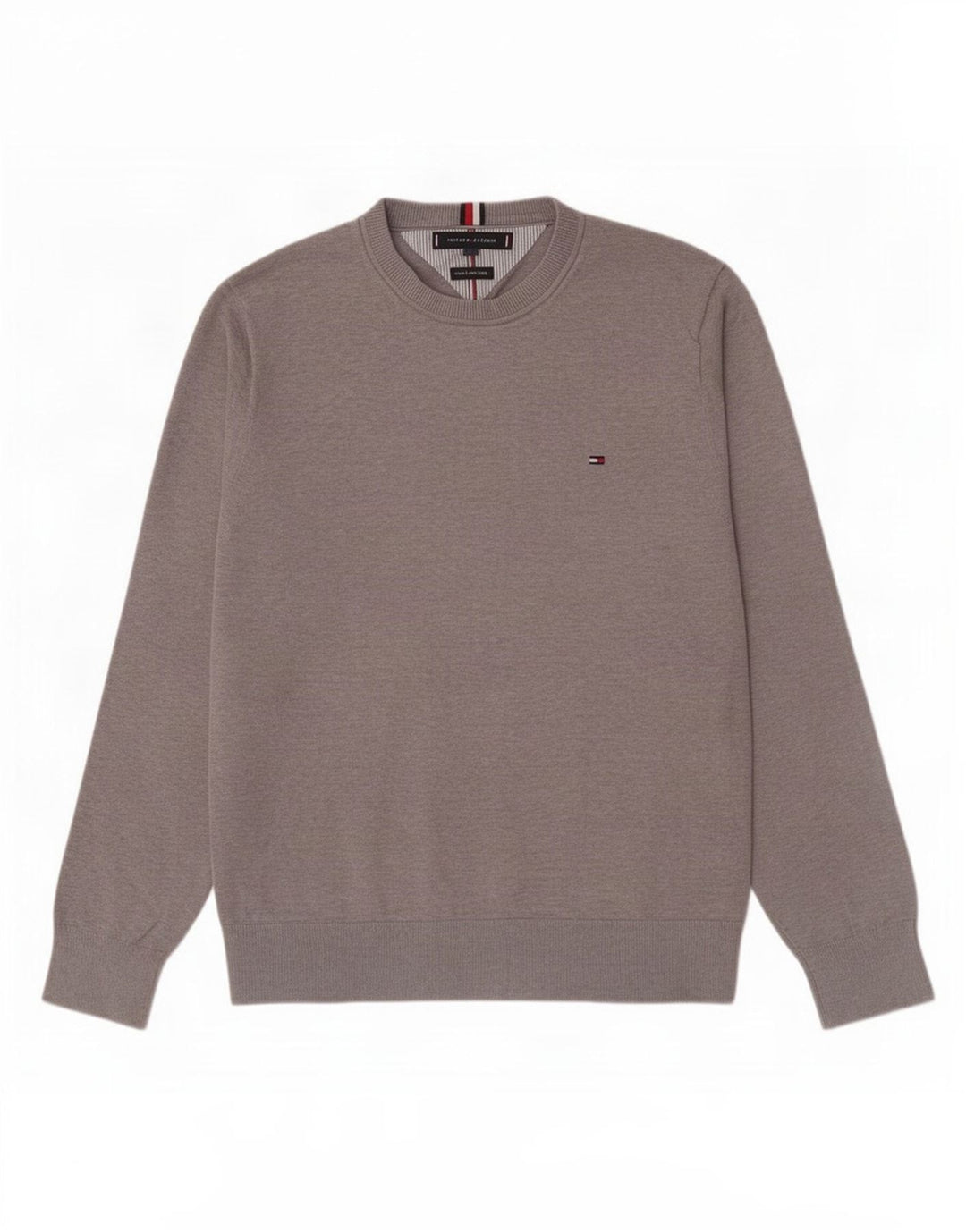 Tommy Hilfiger Jersey con cuello redondo para hombre de algodón gris medio