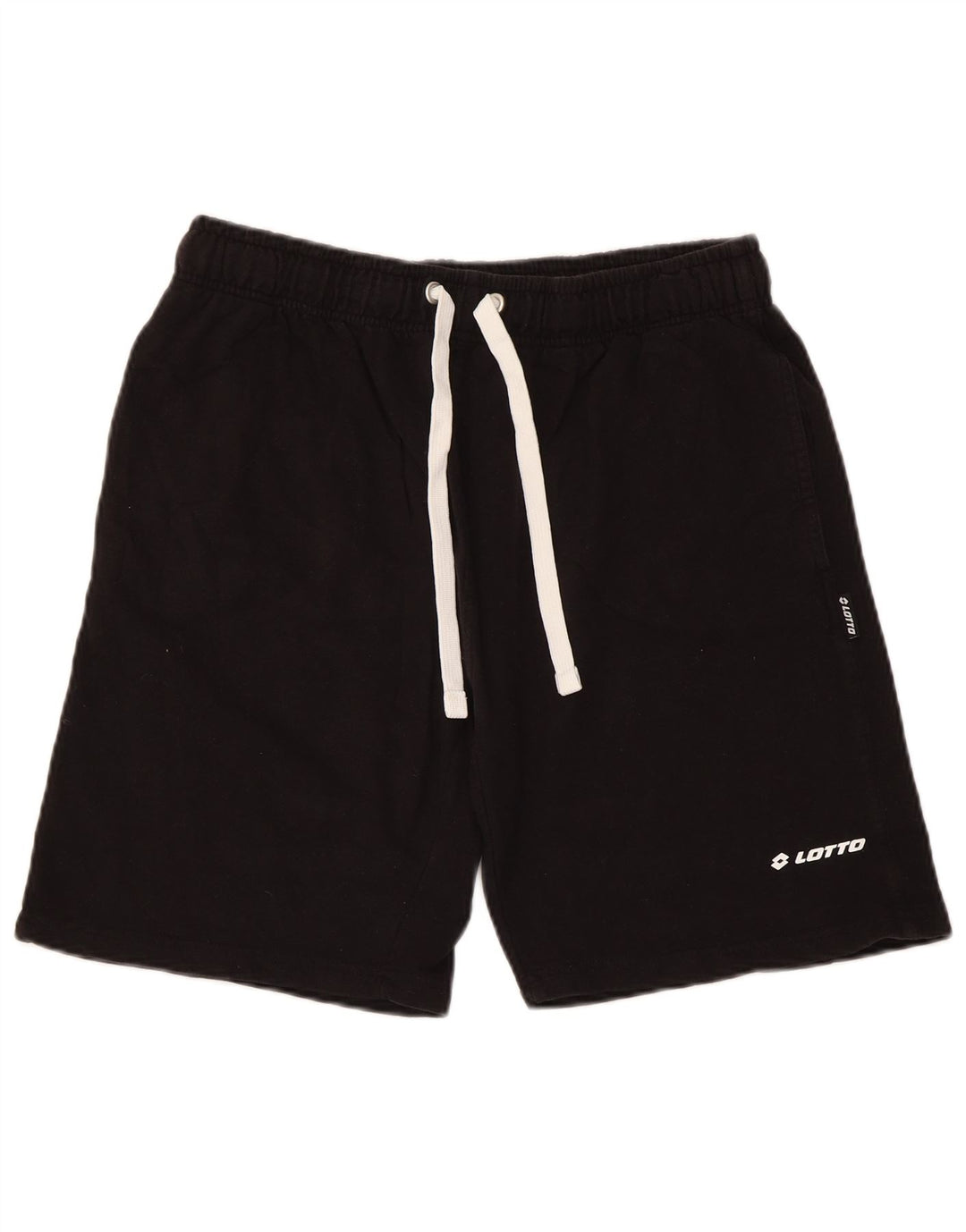 Lotto - Pantalones cortos deportivos para hombre, talla grande, algodón negro