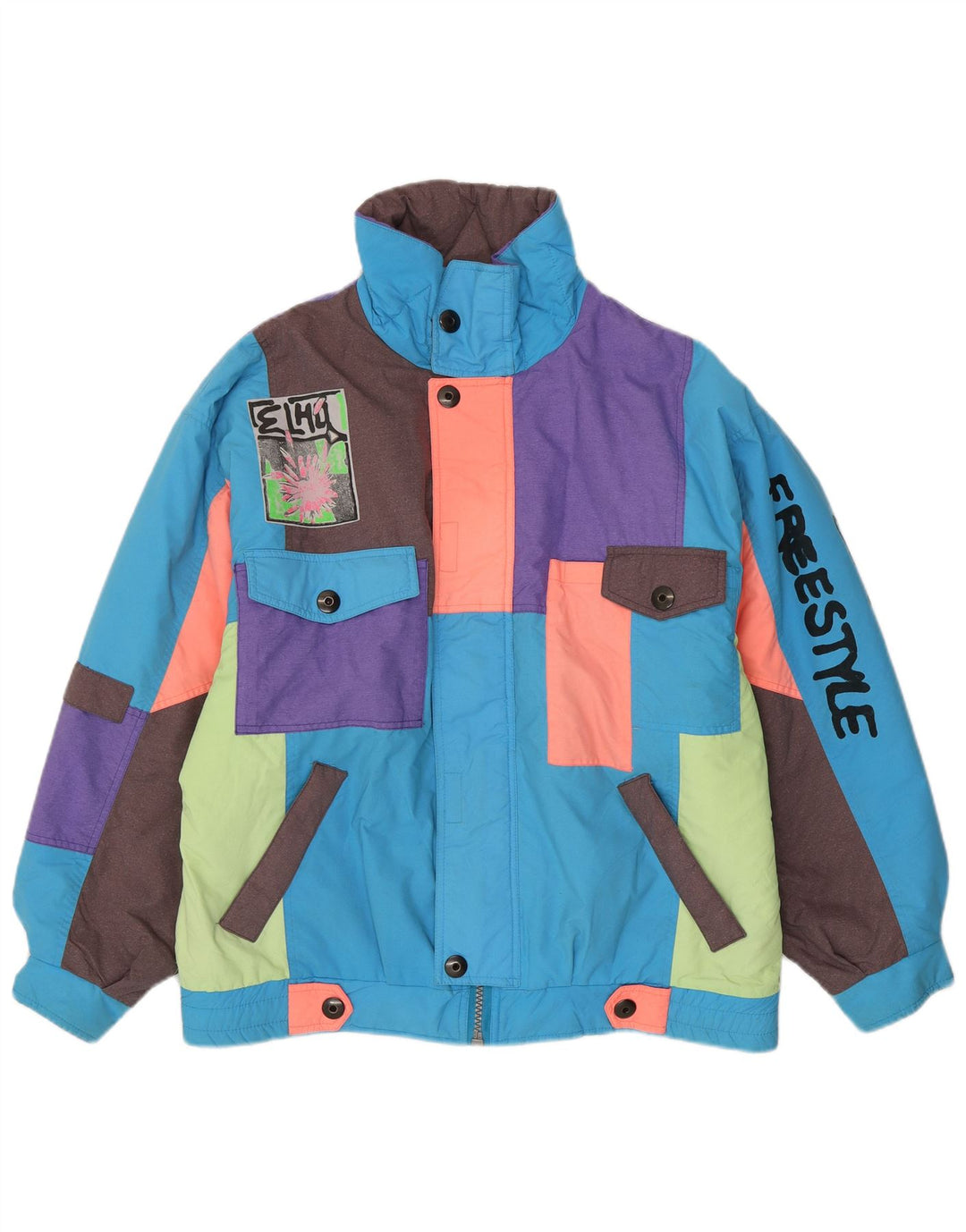 Elho Chaqueta de esquí gráfica para hombre XL Azul Colorblock