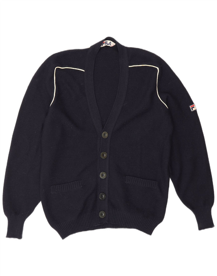 Fila Cárdigan para hombre IT 48 Medium Navy Blue Wool