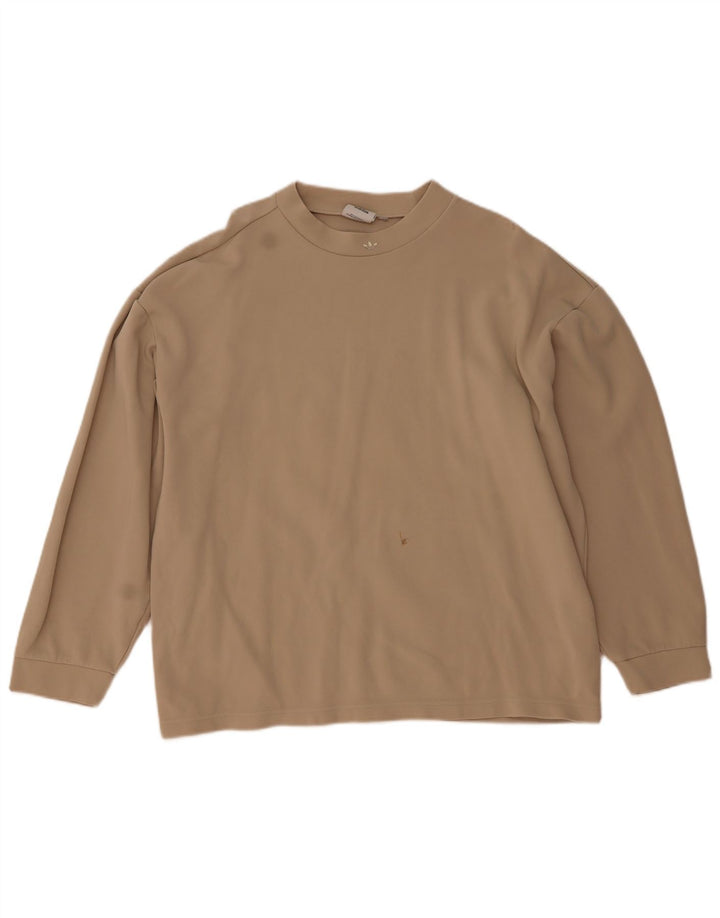 Adidas Hombre Camiseta Manga Larga XL Beige Algodón