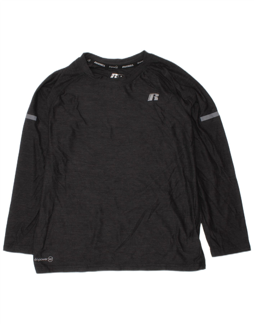 Russell Athletic Boys Dri-Power Top Manga Larga 7-8 Años Mediano Negro