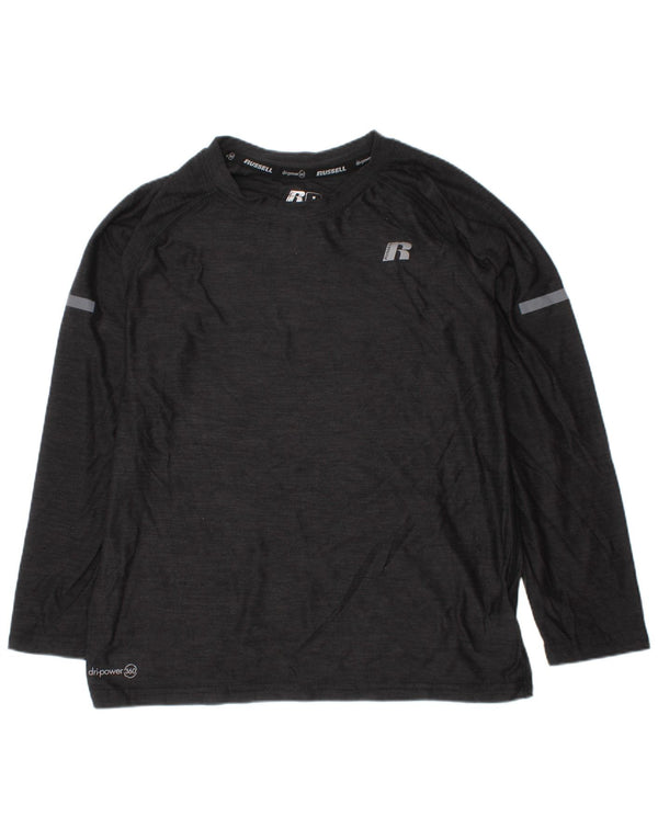 Russell Athletic Boys Dri-Power Top Manga Larga 7-8 Años Mediano Negro
