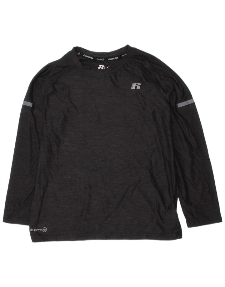 Russell Athletic Boys Dri-Power Top Manga Larga 7-8 Años Mediano Negro
