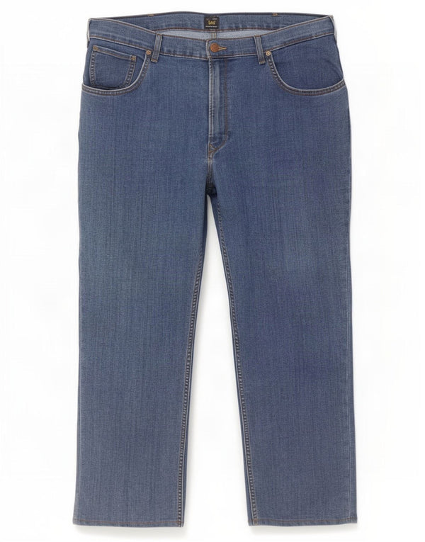 Lee Mens Brooklyn Straight Jeans W42 L28 Blue Cotton