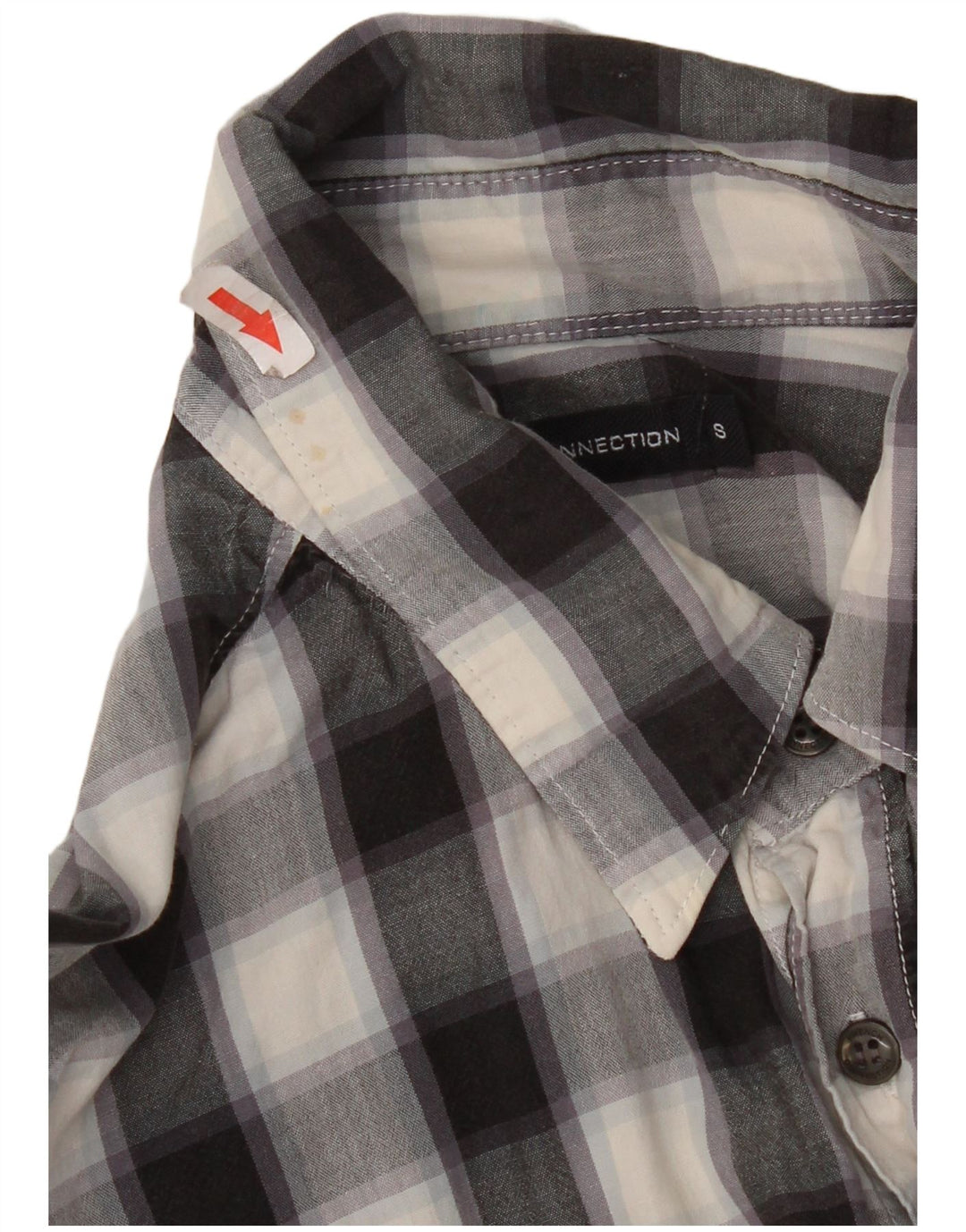 Camisa de hombre French Connection de algodón a cuadros negros pequeños