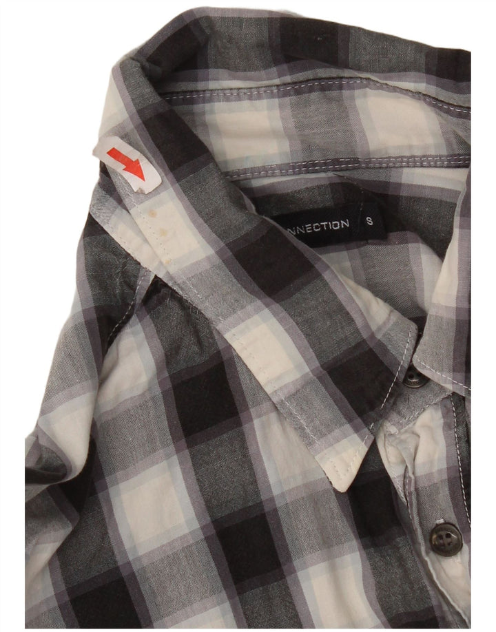 Camisa de hombre French Connection de algodón a cuadros negros pequeños