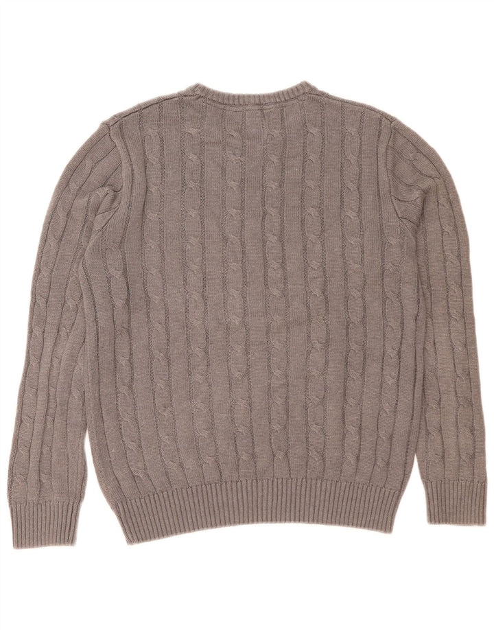 Crew Clothing Suéter tipo jersey con cuello barco para hombre Algodón gris medio