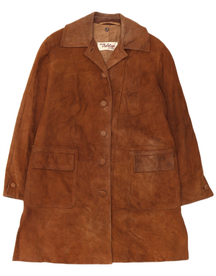 VALSTAR Womens Milano Suede Overcoat UK 14 Medium Brown