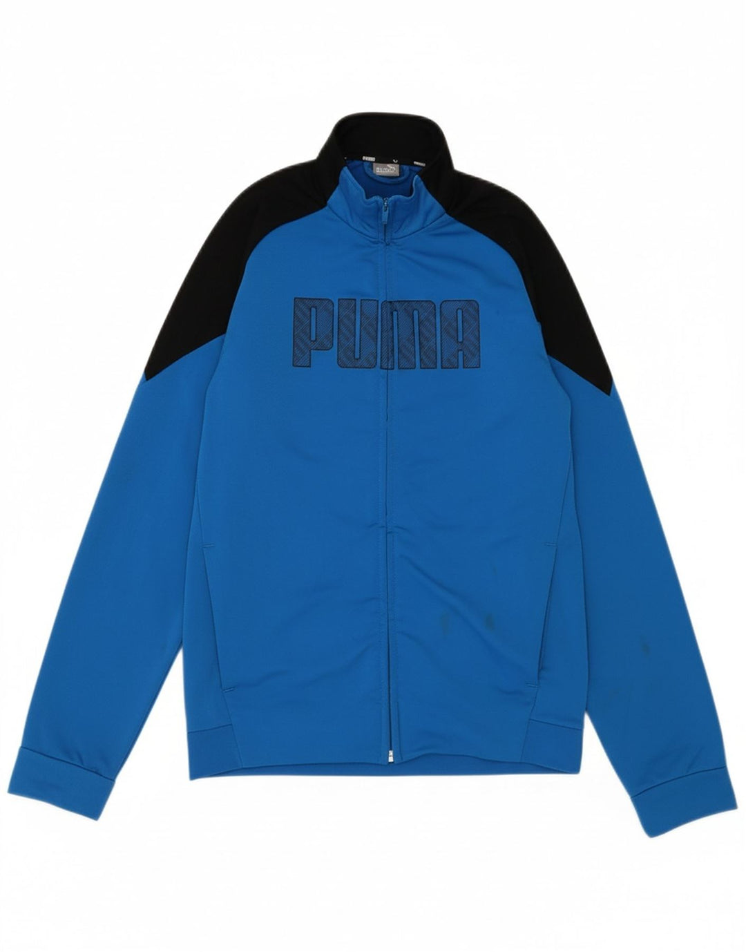 PUMA Boys Graphic Tracksuit Top Jacket 13-14 Years  Blue Colourblock