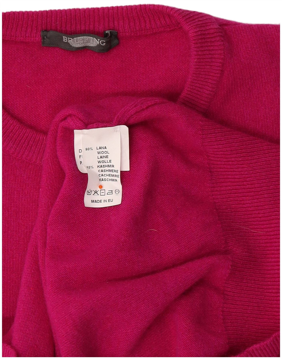 BRIEFING Suéter tipo jersey con cuello redondo para mujer UK 46 Large Pink Wool