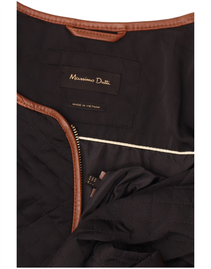 Massimo Dutti Chaqueta Acolchada Militar Mujer UK 46 Large Azul Marino