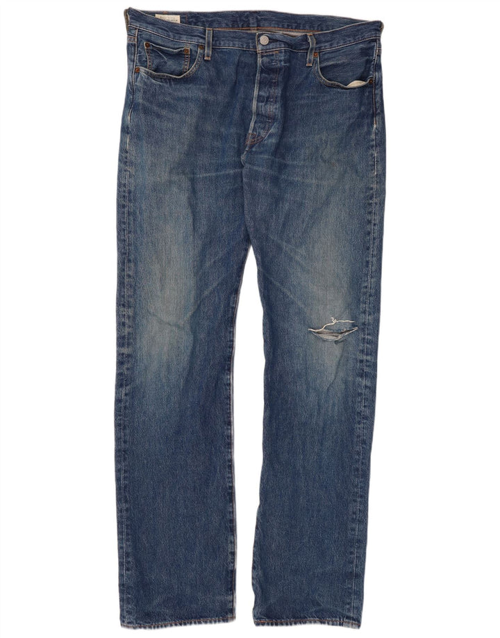 LEVI'S Jeans rectos 501 para hombre W36 L34 Algodón azul