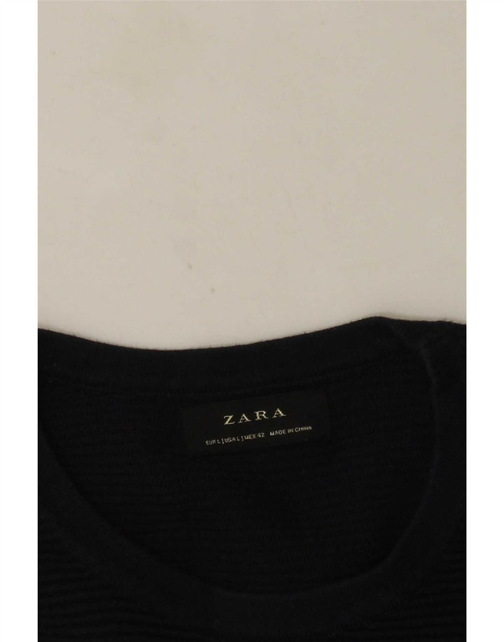 Zara Mens Crew Neck Jumper Sweater Grande Azul Marino
