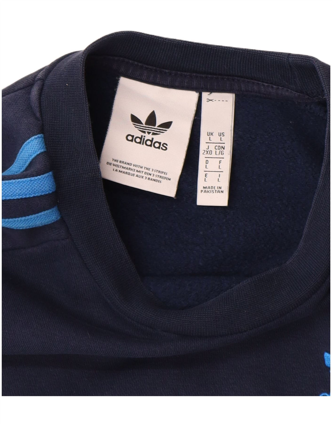 ADIDAS Hombre Sudadera Jumper Grande Azul Marino Algodón