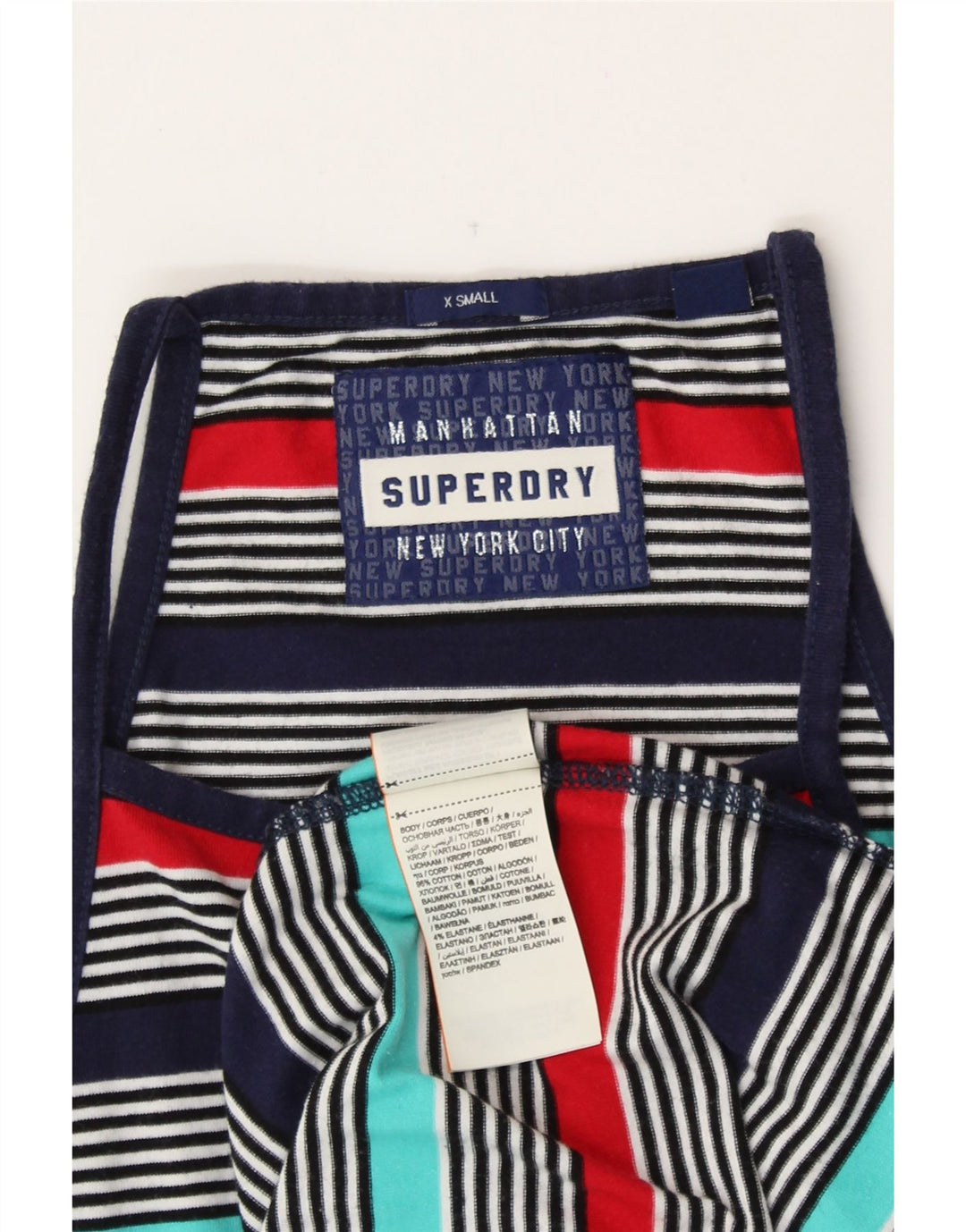 SUPERDRY Vestido estilo camiseta Manhattan para mujer UK 6 XS Multicolor a rayas