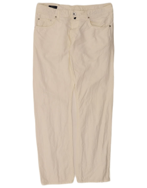Gant Vaqueros rectos de corte regular y cintura baja Tyler para hombre W36 L32 Algodón blanco