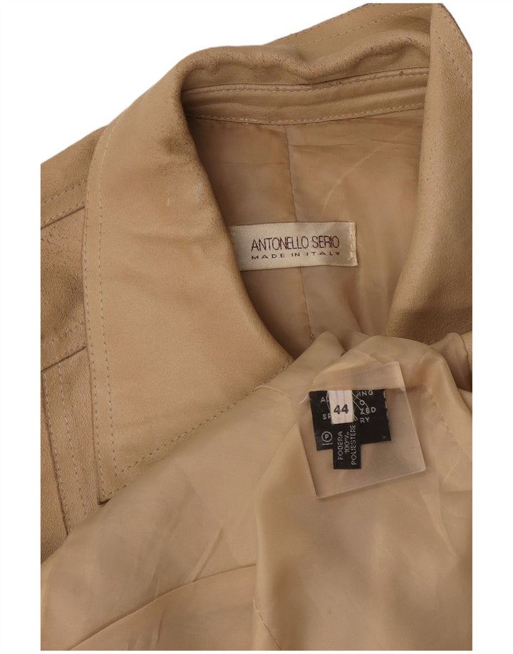 Antonello Serio Chaqueta de cuero para mujer IT 44 Cuero beige medio