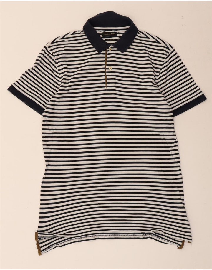 Polo Massimo Dutti Hombre Algodón Rayas Blanco Grande