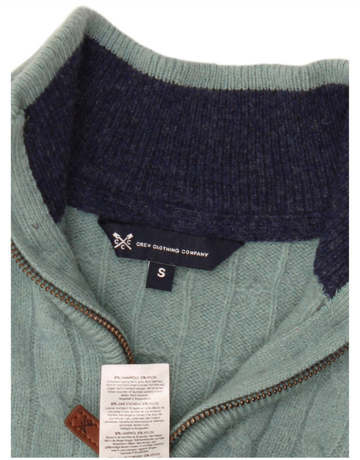 Crew Clothing - Jersey con cuello y cremallera para hombre, talla pequeña, lana verde