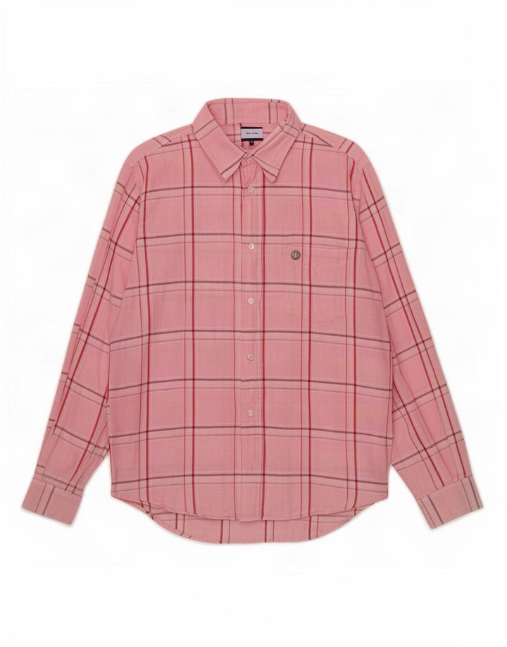 Murphy & Nye Camisa para hombre de algodón a cuadros rosa medio