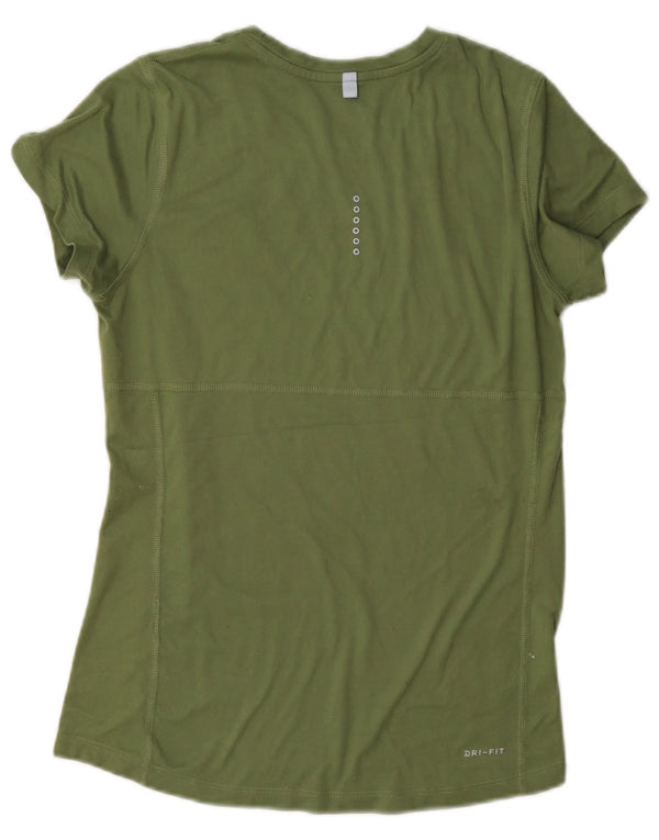 Nike Mujer Dri Fit Camiseta Top UK 10 Small Verde