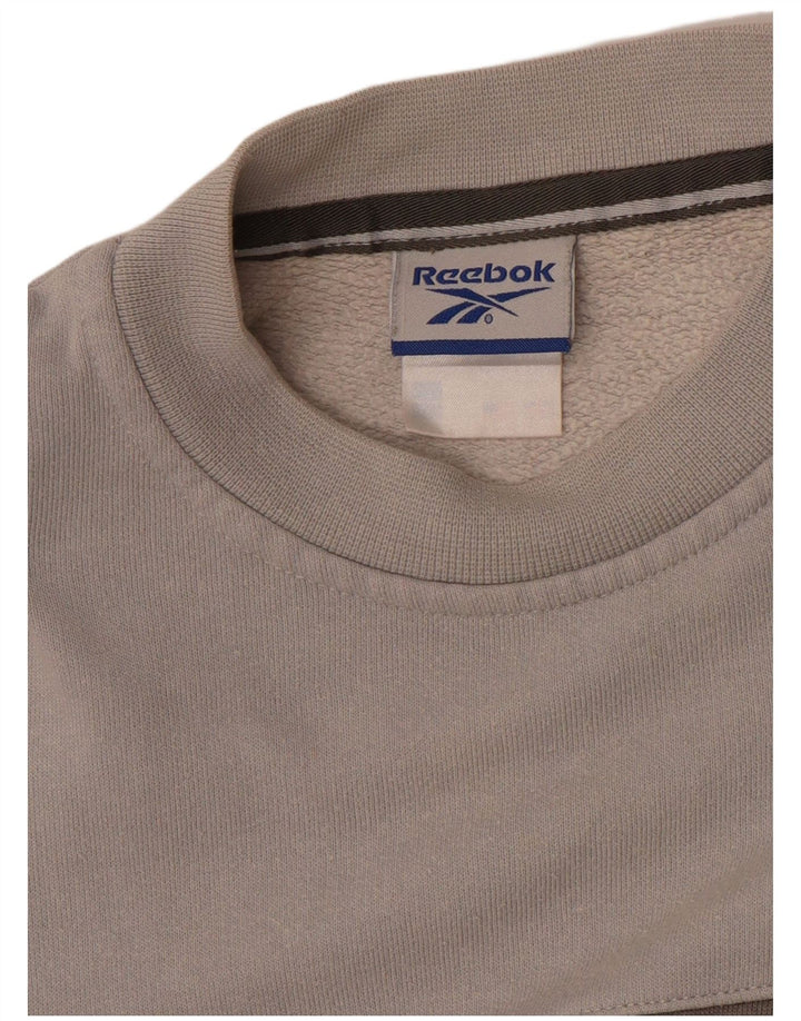 REEBOK Sudadera con estampado gráfico para niño 11-12 años Gris Colorblock