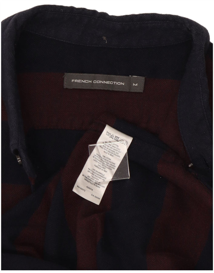 Camisa de franela de algodón a rayas en color burdeos medio para hombre de French Connection
