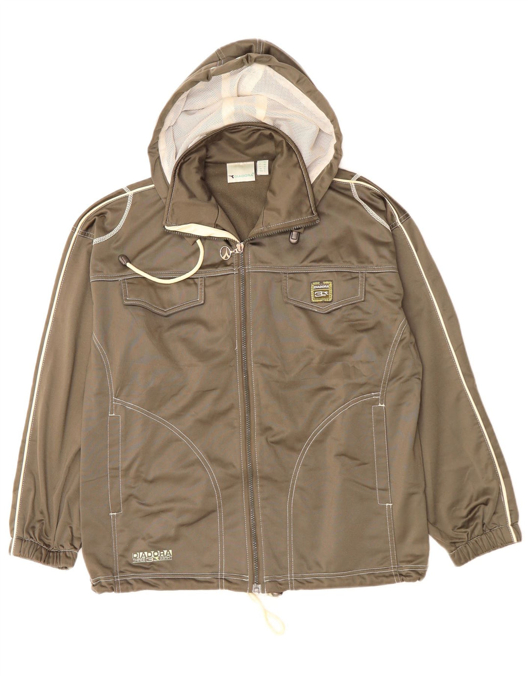 DIADORA Chaqueta de chándal extragrande con capucha para mujer UK 10 Small Grey