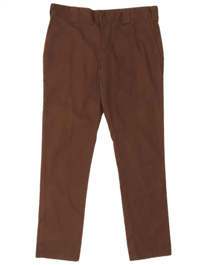 Dickies Pantalón chino ajustado para hombre W33 L32 Poliéster marrón