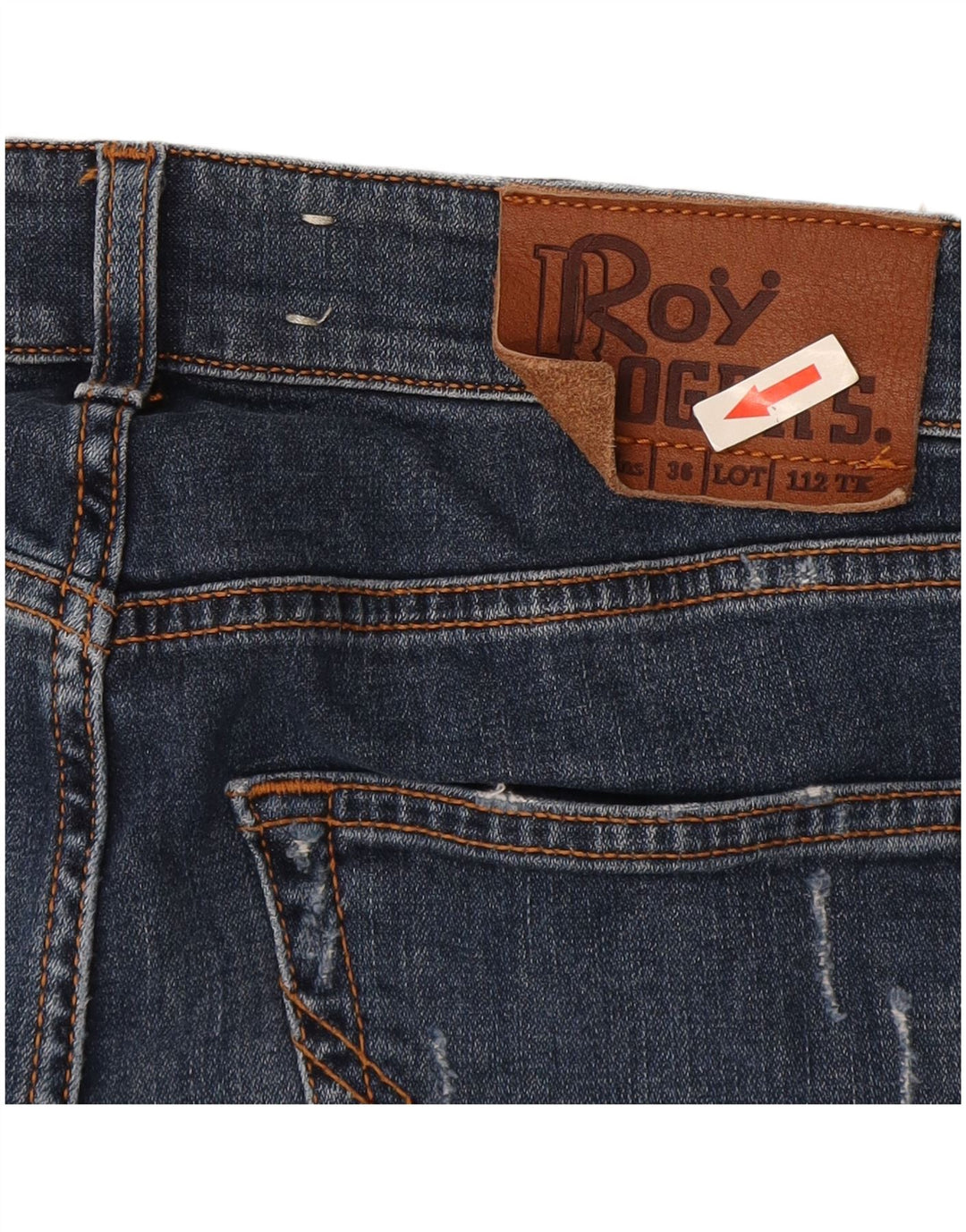 Roy Rogers Vaqueros ajustados desgastados para hombre W34 L29 Algodón azul