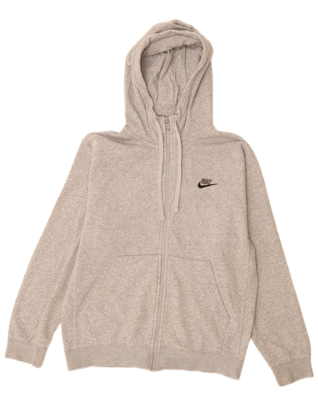 Nike - Sudadera con capucha y cremallera para hombre, talla pequeña, algodón gris