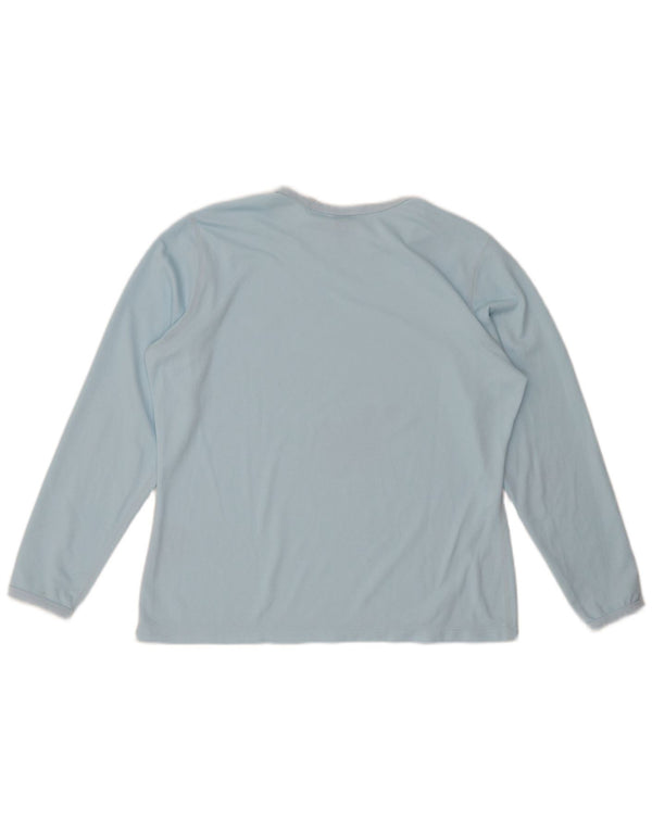 NIKE Mujer Dri Fit Top Manga Larga US 12/14 Grande Poliéster Azul