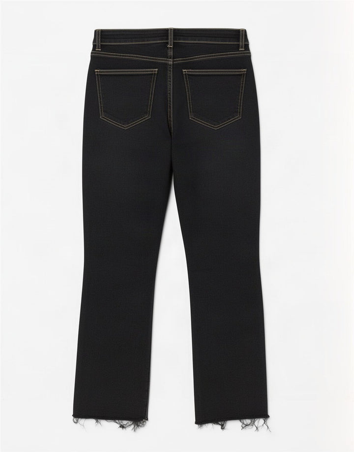 Zara Mujer Crop Bootcut Jeans EU 42 Large W32 L26 Negro