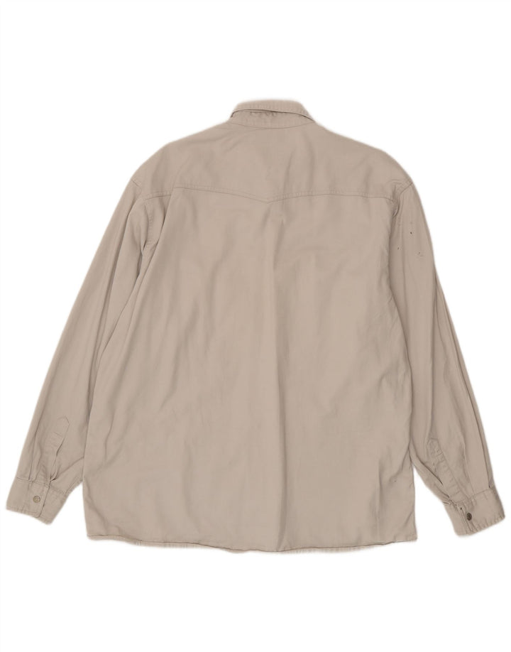 Camisa vaquera vintage para hombre grande beige